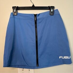 FUBU x Forever 21 Blue/White Graphic Print Mini Skirt Full-Zip Falda Y2K NEW